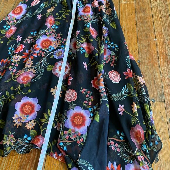 I.N.C || Multicolor Floral Handkerchief Hem Vneck Midi Dress SZ 4P - Picture 13 of 13